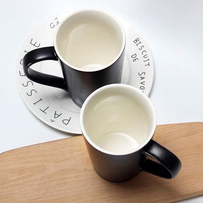 Smilatte 20 Ounces Extra Large Coffee Mug, M007 Plain Tall Big Ceramic Latte Cappuccino Tea Cup with Handle for Dad Men Boss Coworkers,Ideal Mugs for Office Home Daily Use, Black