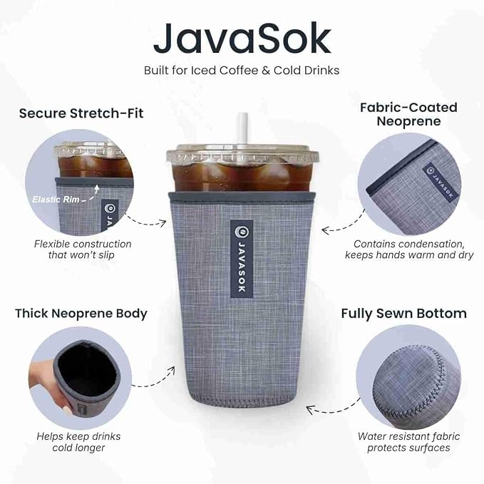 Sok It JavaSok Iced Coffee & Cold Soda Insulated Neoprene Cup Sleeve - Image 9