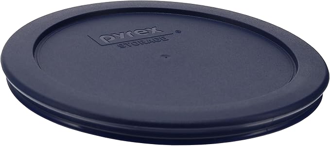 Pyrex 7201-PC 4-Cup Dark Blue Round Replacement Lids - 3 pack - Original Genuine Pyrex - Made in the USA