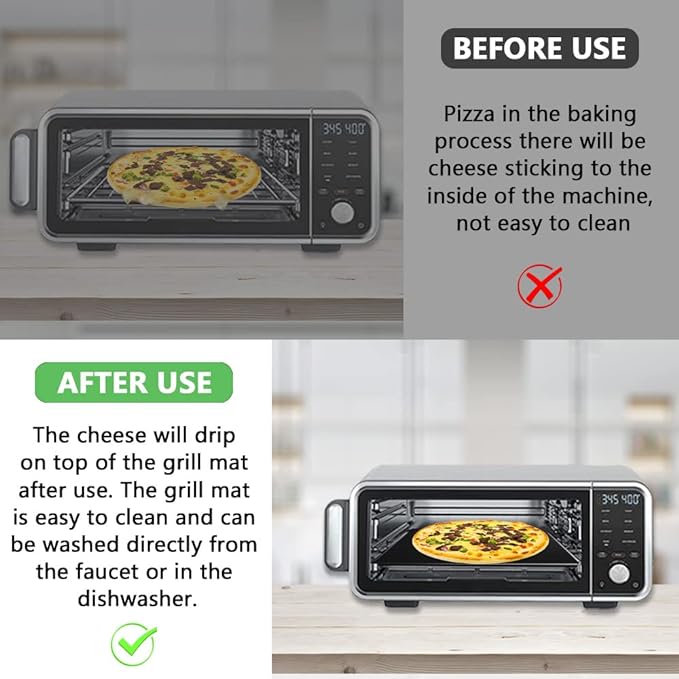 for Ninja Foodi Reusable Air Fryer Liners 12x12inch Non-Stick,Bottom of Toaster Oven Mat,3x Liners + 3x Mesh Sheets, Baking/Microwave/Grill,450°F,Pre-Cut Square for SP101/SP201/SP301/SP351