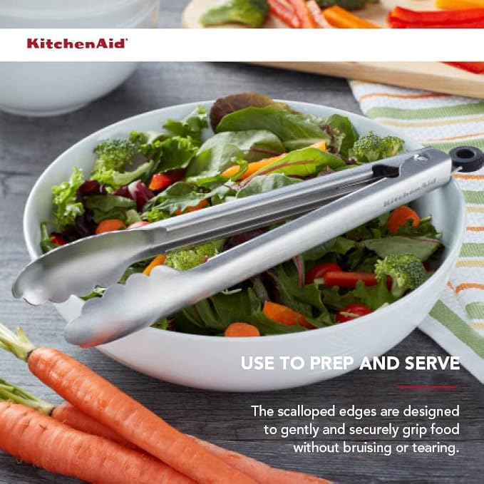 KitchenAid Stainless Steel Utility Tongs, 12 Inch (Pack of 12)