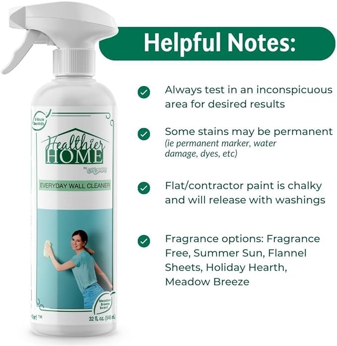 CHOMP! Painted Wall Cleaner Spray: Healthier Home 5-Minute CleanWalls 4-in-1 Multipurpose, Ceiling and Baseboard Cleaning - Dirt, Dust, Odor and Stain Remover - 32 Oz (Holiday Hearth Scent)