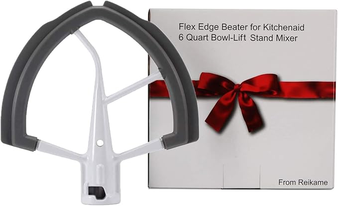 Flex Edge Beater for Kitchen Aid Mixer 6 Quart Bowl-Lift Stand Mixer Bowls, 6 QT Flat Edge Beater with Flexible Silicone Edges Bowl Scraper