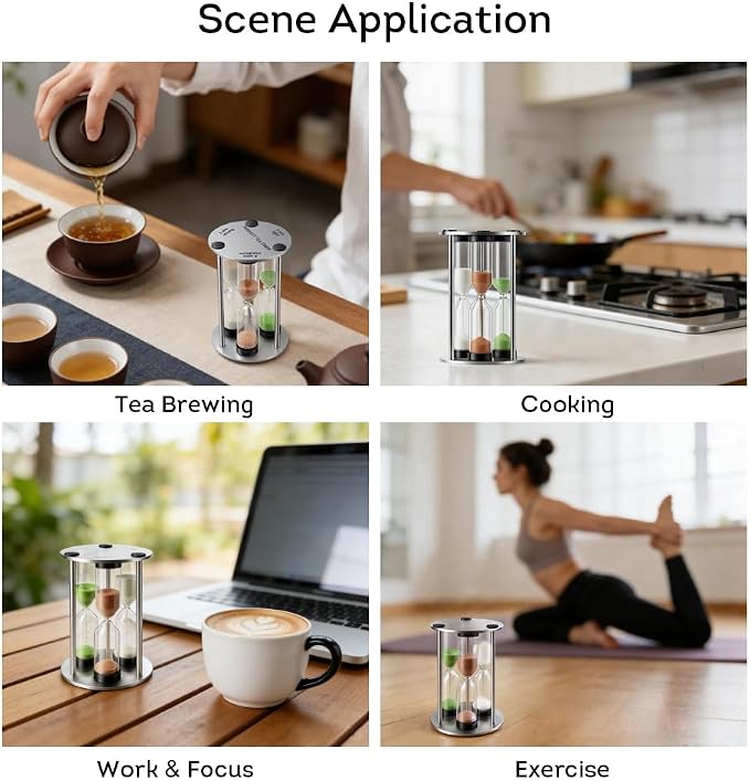 Lily's Home 3.5" Tall 3-in-1 Perfect Tea Timer, Includes 3, and 5 Minute Sand - Image 7