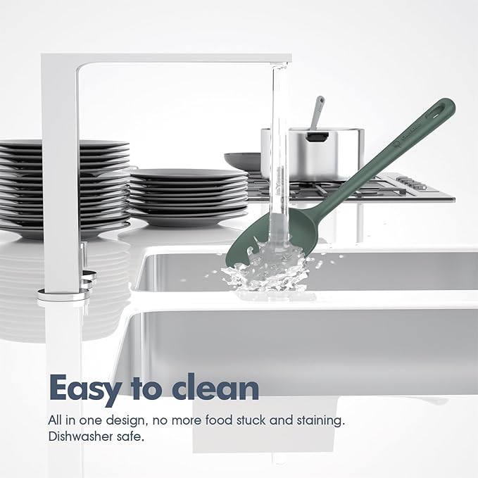 5 Pieces Silicone Spatula Set, Food Grade Rubber Spatula, Upgrade Strong Handle with Ergonomic Grip, Heat Resistant Up to 600°F for Nonstick Cookware, Cooking Dried Thyme