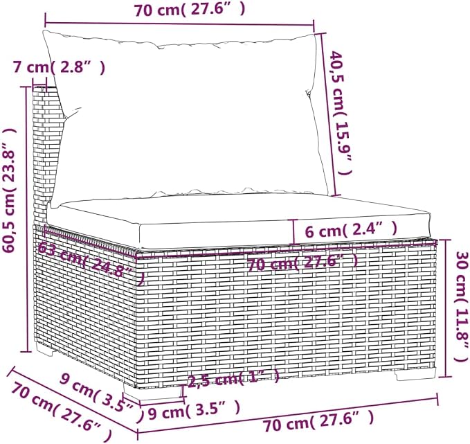 8-Piece Modular Garden Lounge Set, Large Patio Furniture - Image 9