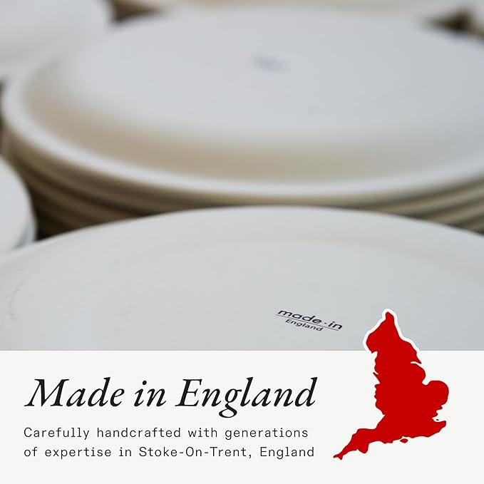 Made In Cookware - Set of 4 - Side Bowls - White With Navy Rim - Porcelain - Crafted in England