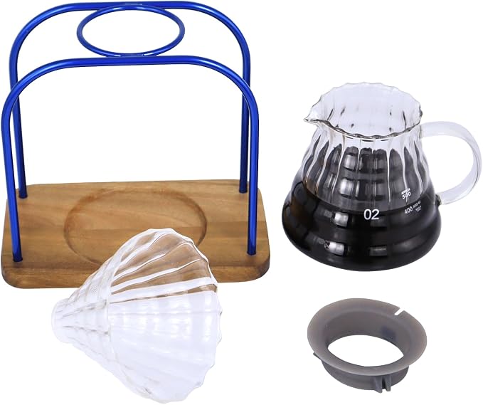 SOTECH Pour on coffee drips, filter Wooden stand Glass sharing pot - Image 8