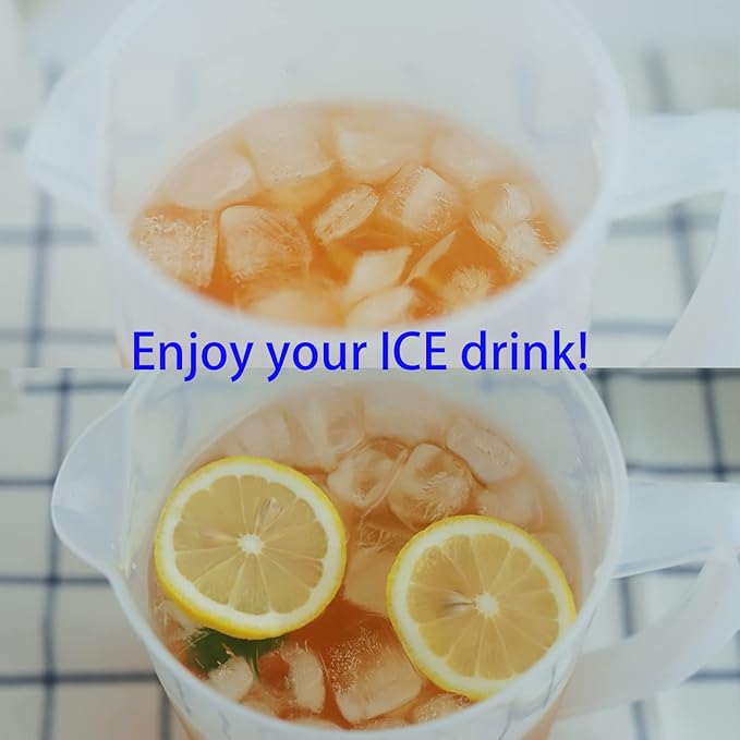 0.66 Gallon/2.5 Litre Plastic Pitcher with Lid BPA-FREE Eco-Friendly Carafes Mix Drinks Water Jug for Hot/Cold Lemonade Juice Beverage Jar Ice Tea Kettle (white, 125oz)