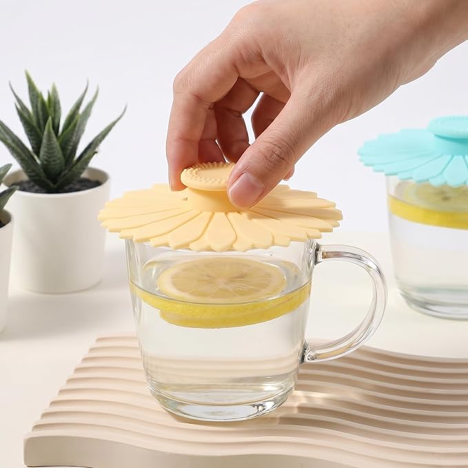 2 PCS Silicone Cup Lids, Reusable Coffee Cup Covers - Image 7