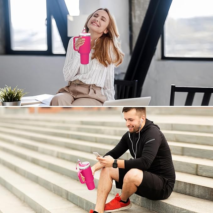 Silicone Spill Stopper Set Compatible with Stanley Cup 2.0 30oz & 40oz with Straw Cover, Set of 4