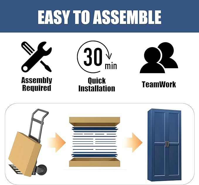 71" Tall Metal Storage Cabinet, Kitchen Pantry Storage Cabinets with Doors and 4 Adjustable Shelves, Food Pantry Cabinet, Large Cupboard, Utility Steel Cabinets for Dining, Living Room, Blue