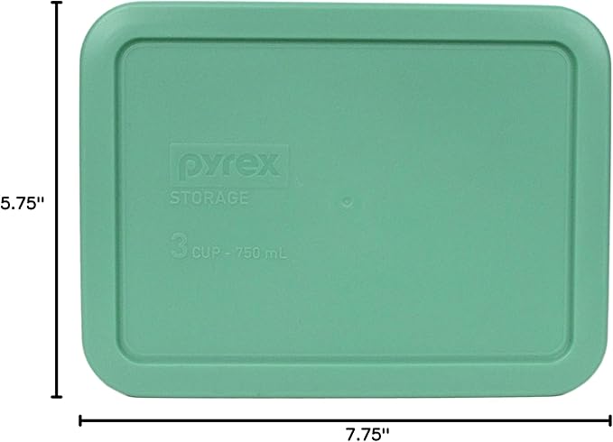 Pyrex Bundle - 2 Items: 7210-PC 3-Cup Light Green Plastic Food Storage Lids