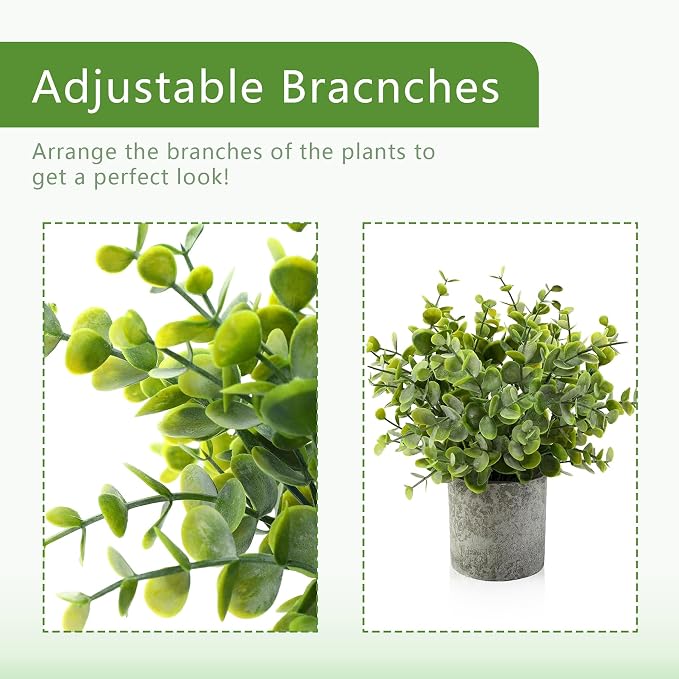 ALAGIRLS 4 Packs Fake Plants Small Artificial Plants - Image 9