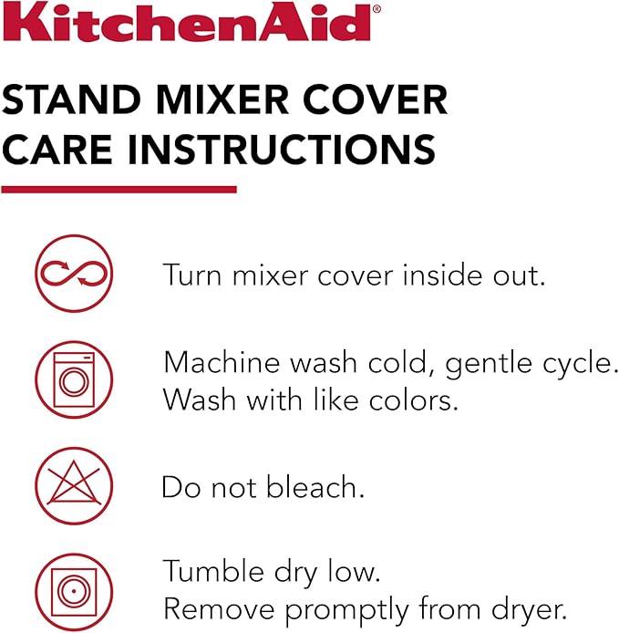 KITCHENAID Fitted Tilt-Head Stand Mixer Cover with Storage Pocket, Quilted 100% Cotton,14.4"x18"x10", Butter Yellow