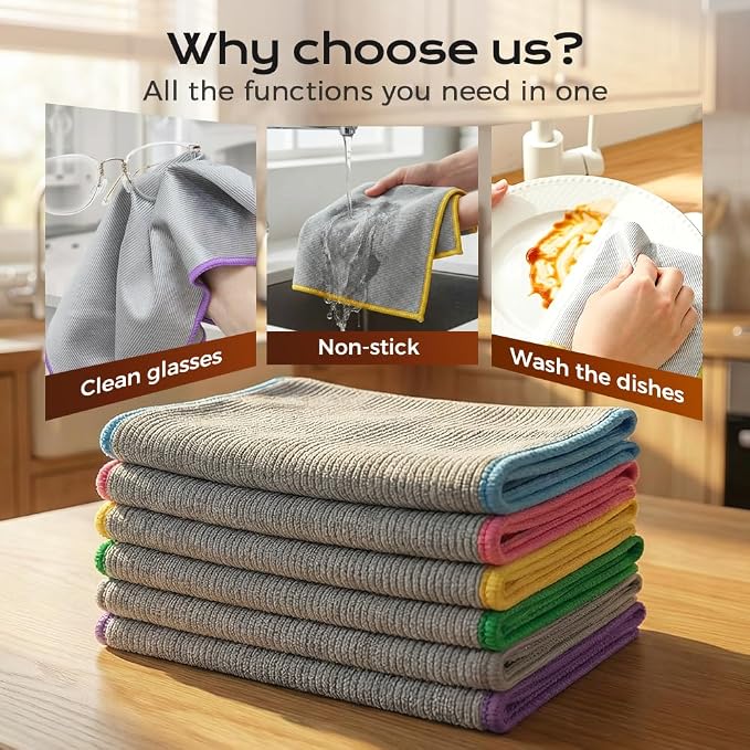 6 Pack Glass Polishing Cloth, Streak Free Cleaning Cloth, Wine Glass Polishing - Image 7