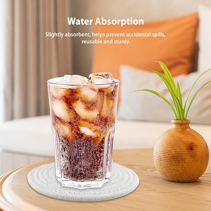 UKJENT 7" Trivets for Hot Dishes - 4 Pcs Cat Shaped Cotton Trivet Mats with Storage Basket, Heat Resistant Hot Pads Pot Holders for Hot Pots & Pans, Kitchen Counter Farmhouse Table Decor Essentials