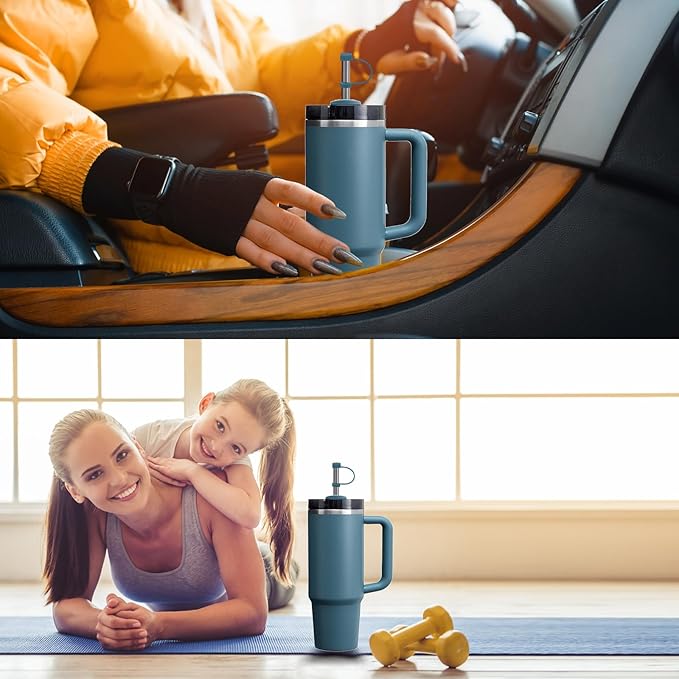 Silicone Spill Stopper Set Compatible with Stanley Cup 2.0 30oz & 40oz with Straw Cover, Set of 4