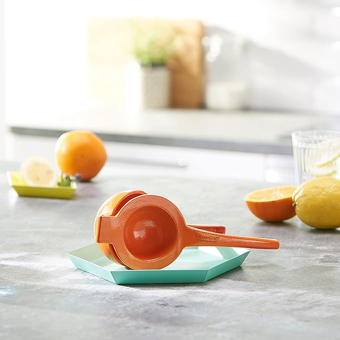 KitchenCraft Healthy Eating Handheld Orange Squeezer, Manual Citrus Juicer, Fresh Orange Juice Maker, Cooking & Baking Accessories, Strong & Dishwasher Safe