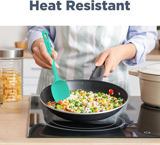 5 Pieces Silicone Spatula Set, Food Grade Rubber Spatula, Upgrade Strong Handle with Ergonomic Grip, Heat Resistant Up to 600°F for Nonstick Cookware, Cooking Colorful Series