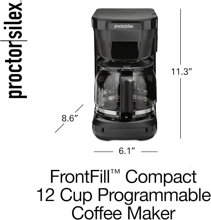 Proctor Silex FrontFill Drip Coffee Maker, Digital & Programmable, 12 Cup Glass - Image 9