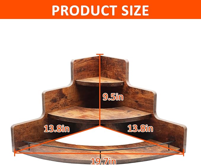 Liquor Bottle Corner Display Shelf, Coffee Syrup Organizer, 3 Step Wood Wine - Image 7