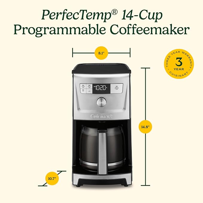 Cuisinart Coffee Maker, 14-Cup PerfecTemp Programmable Coffee Machine Glass - Image 8