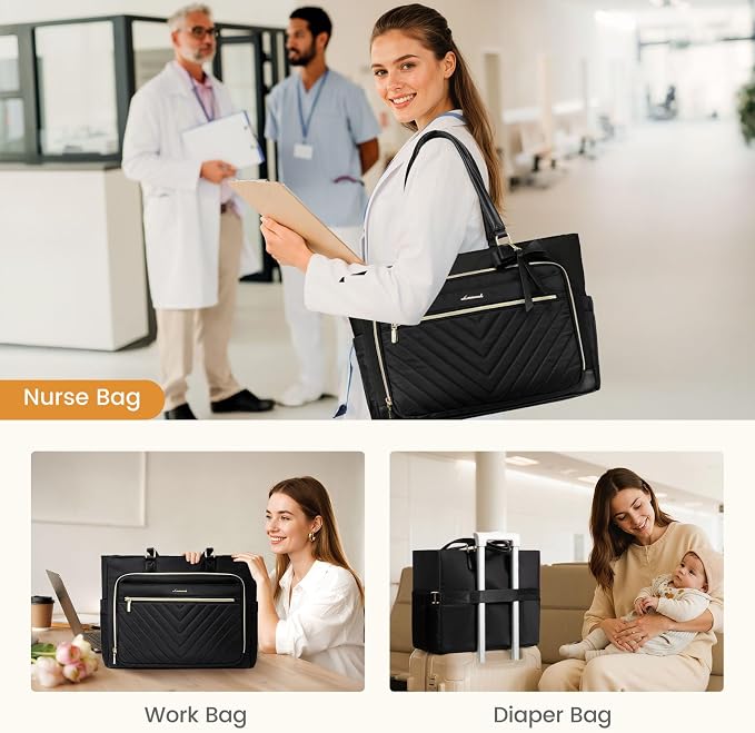 LOVEVOOK Laptop Tote Bag for Women, Work Bag Teacher Tote - Image 6