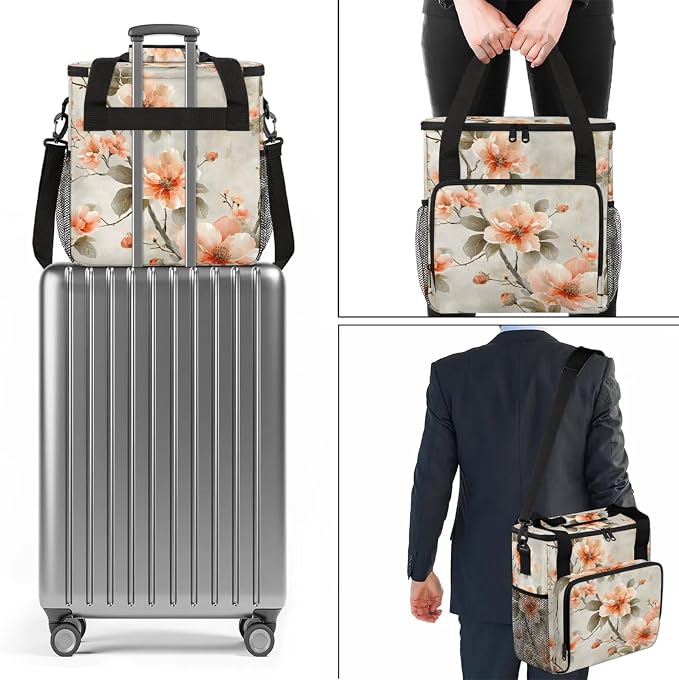 Cherry Blossom Flower Coffee Maker Carring Bag, Large Insulated Storage - Image 7