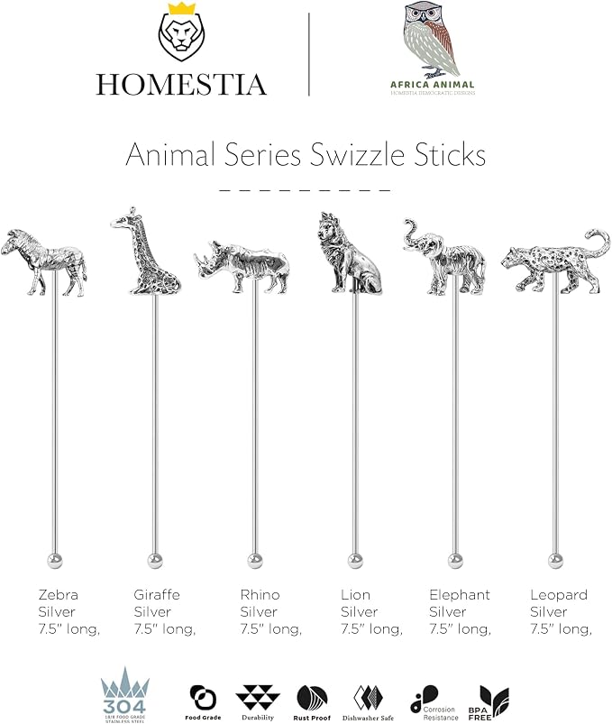 Homestia 7.5" Stainless Steel Swizzle Sticks, Drinks - Image 9