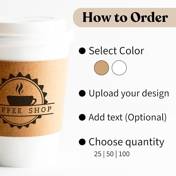 Queen of Cards Personalized Kraft Coffee Sleeves Disposable – Hot & Cold Coffee - Image 7