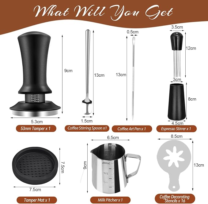 22 PCS Coffee Tamper Set, Espresso Accessories Tampers kit Barista Tools - Image 7
