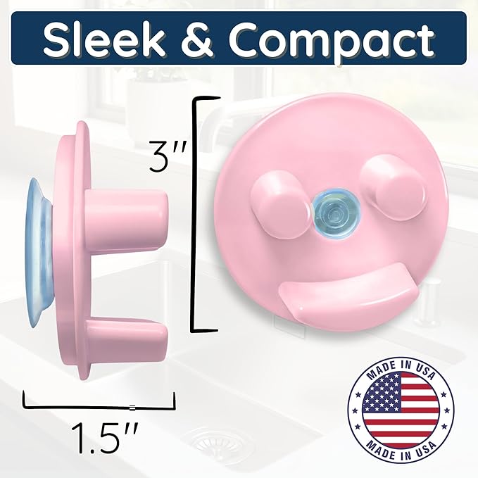 BeraTek Scrub Daddy Sponge Holder for Kitchen Sink - Stop Soggy Sponges, In Sink Sponge Holder with Suction Cup - Sponge Daddy Caddy, Scrub Mommy Compatible - Pink, 1 Pack