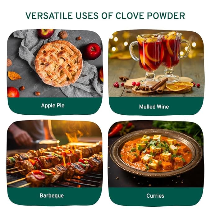 HANDPICK Ground Cloves (283g/10oz), Gluten free, Sourced from India, For Cooking, Smoothies, Tea, Packed in Resealable Zip Lock Pouch
