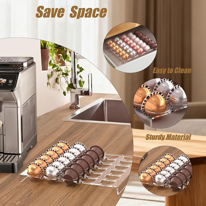 Coffee Pod Drawer Organizer, 30-Capsule Storage Tray,Keep Your Kitchen Drawer - Image 5