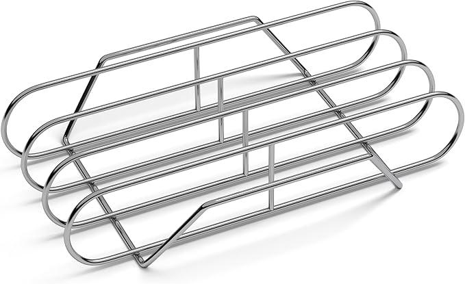 Sorbus Non-Stick Rib Rack XL - Porcelain Coated Steel Roasting Stand – Holds 3 Full Rib Racks for Grilling & Barbecuing - Perfect BBQ Accessories for Smoker Grill - Convenient Design (Stainless Steel)