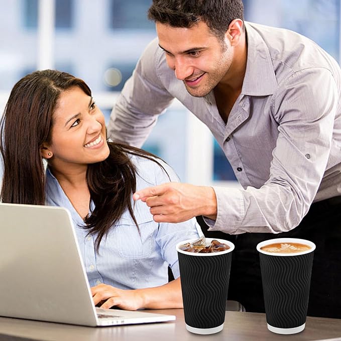 Lamosi Disposable Coffee Cups 16 OZ 90 Pack, Paper Coffee Cups 16 OZ - Image 6