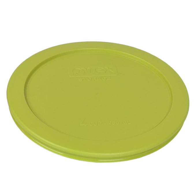 Pyrex 7201-PC 4-Cup Edamame Green Plastic Storage Lid, Made in USA - 4 Pack