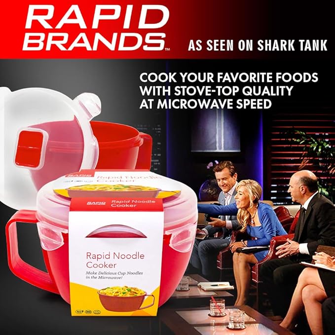 Rapid Plastic Noodle/Soup Bowl | Microwave Soup & Noodles in Minutes | Perfect for Dorm, Small Kitchen, or Office | Dishwasher-Safe, Microwaveable, & BPA-Free