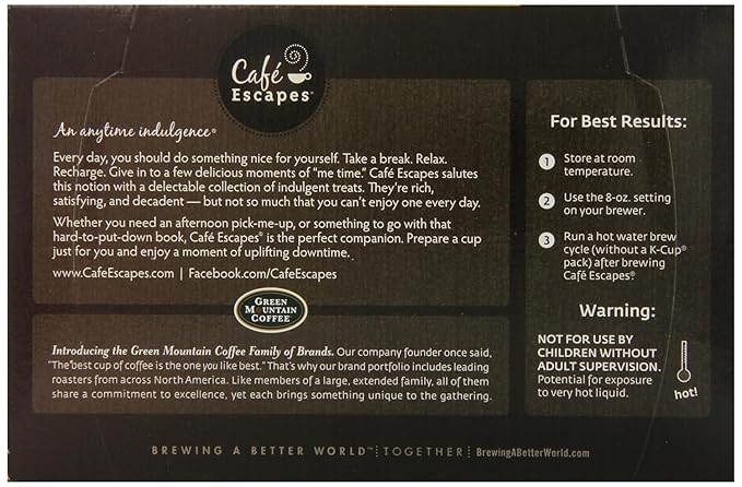 Café Escapes Chai Latte Keurig K-Cups Coffee, 12 Count