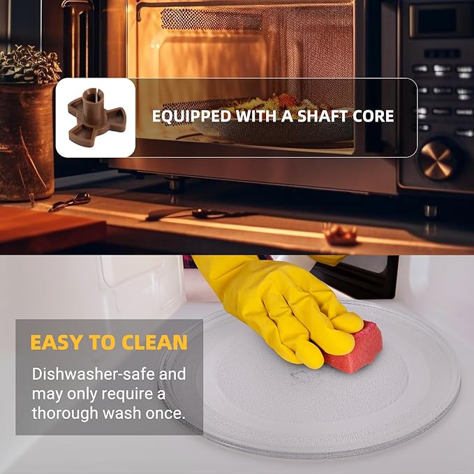 12" Microwave Replacement Turntables, Microwave Glass Plate Compatible with Replacement Part of W11367904/ W10337247/ AP6892124/ W11335034/ WPW10337247 etc – Dishwasher Safe