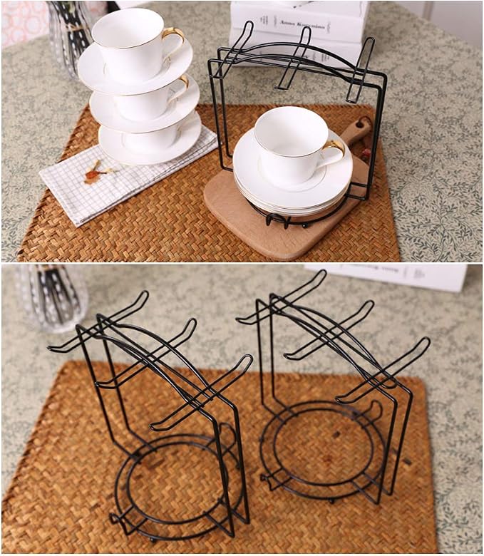 Tea Cups Display Stand Coffee Cups Rack Mug Holder Stand Cups and Dishes - Image 7