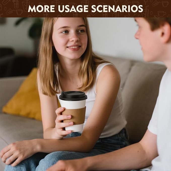 YEEHAW 16 oz 100 Pack Disposable Paper Coffee Cups - Image 7
