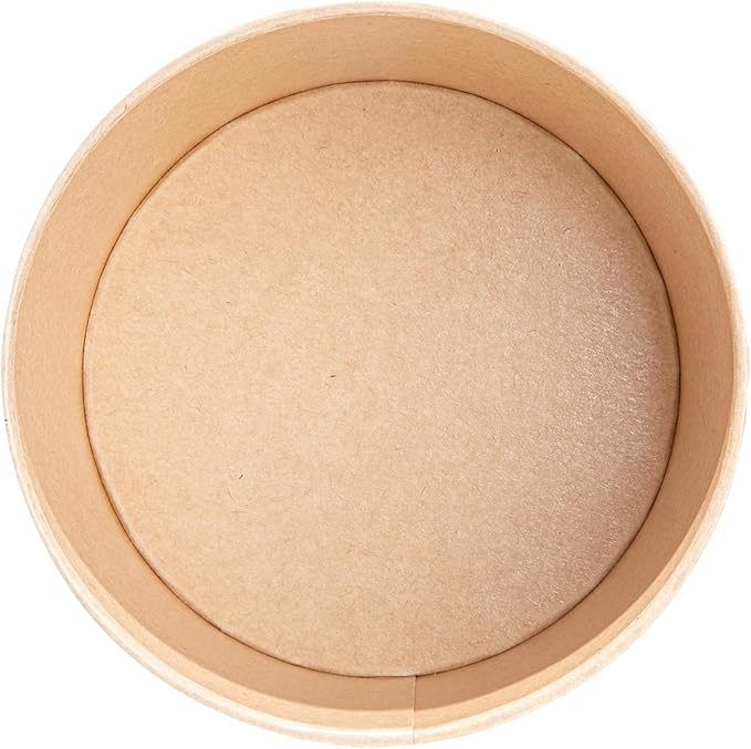 Restaurantware Compostable Paper Food Containers 200 Pack Of 34 oz BPI-Certified Round Kraft Salad Bowls Disposable Grease-Resistant Meal Prep Take Out Containers For Ice Creams, Soups, Snacks