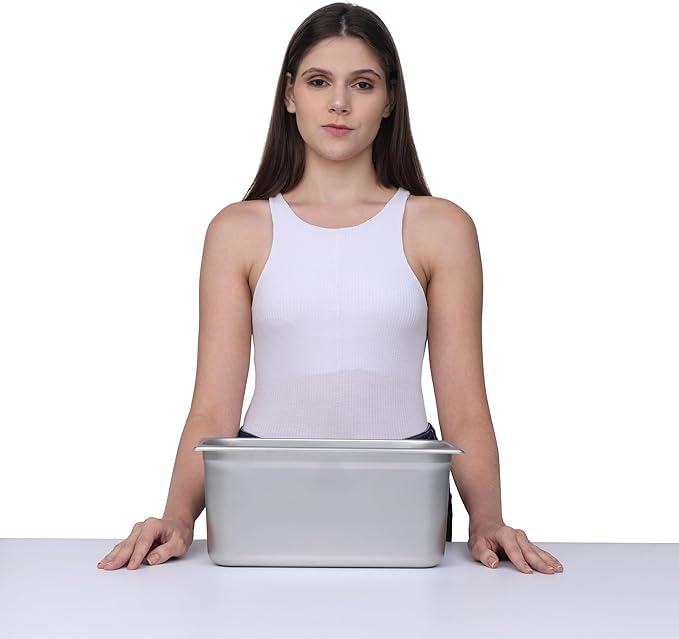 BIRDROCK HOME Stainless Steel Steam Table Pan - Hotel, Restaurant & Catering Supplies - 24 Gauge Steel, 6.2 qt Capacity - Meal Prep, Cooking, &Food Storage Container - 6" Depth, 1/3-Size (6 Pack)