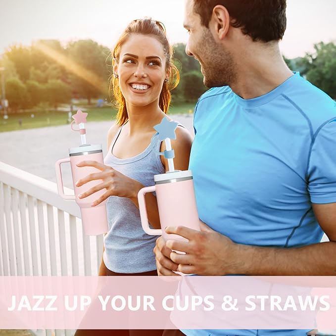 Straw Covers Cap Toppers Compatible with Stanley 30&40 oz Tumbler Cups,Reusable Cute Silicone Straws Tips Lids Protectors for 0.4 in/10mm Stanleys Cup Accessories(3 PCS)