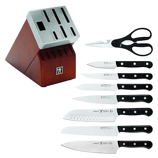 HENCKELS Solution Razor-Sharp 14-pc Self Sharpening Knife Block Set, Chef Knife, Bread Knife, Steak Knife, German Engineered Informed by 100+ Years of Mastery