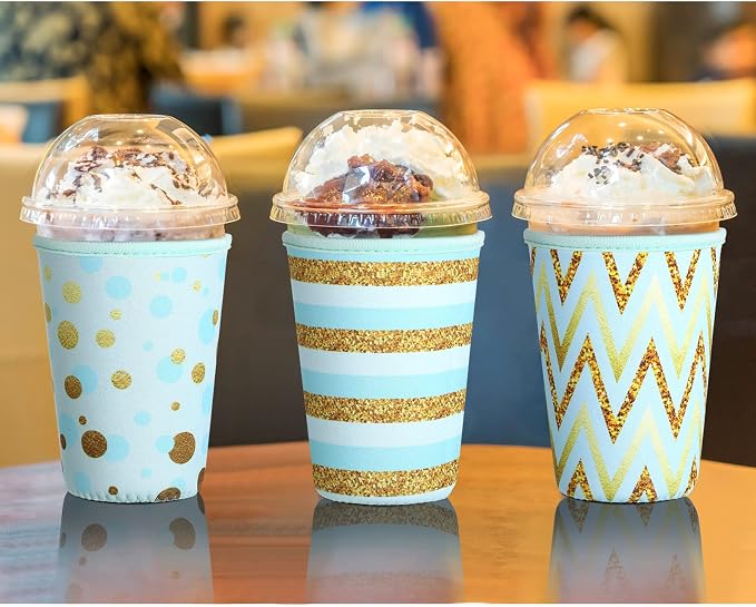 Patelai 4 Pieces Reusable Iced Coffee Sleeve Cup Insulator - Image 6