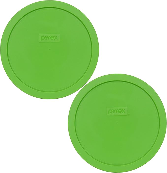 Pyrex 7402-PC 6/7-Cup Green Food Storage Replacement Lid (2-Pack) - Made in USA