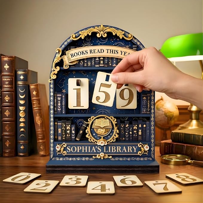 Personalized Book Read Tracker, Wooden Books Read This Year Counter, Reading - Image 7